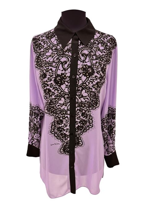 Chiffon shirt with contrasting print and appliqués GAI MATTIOLO | shirts | LV1021UNIC